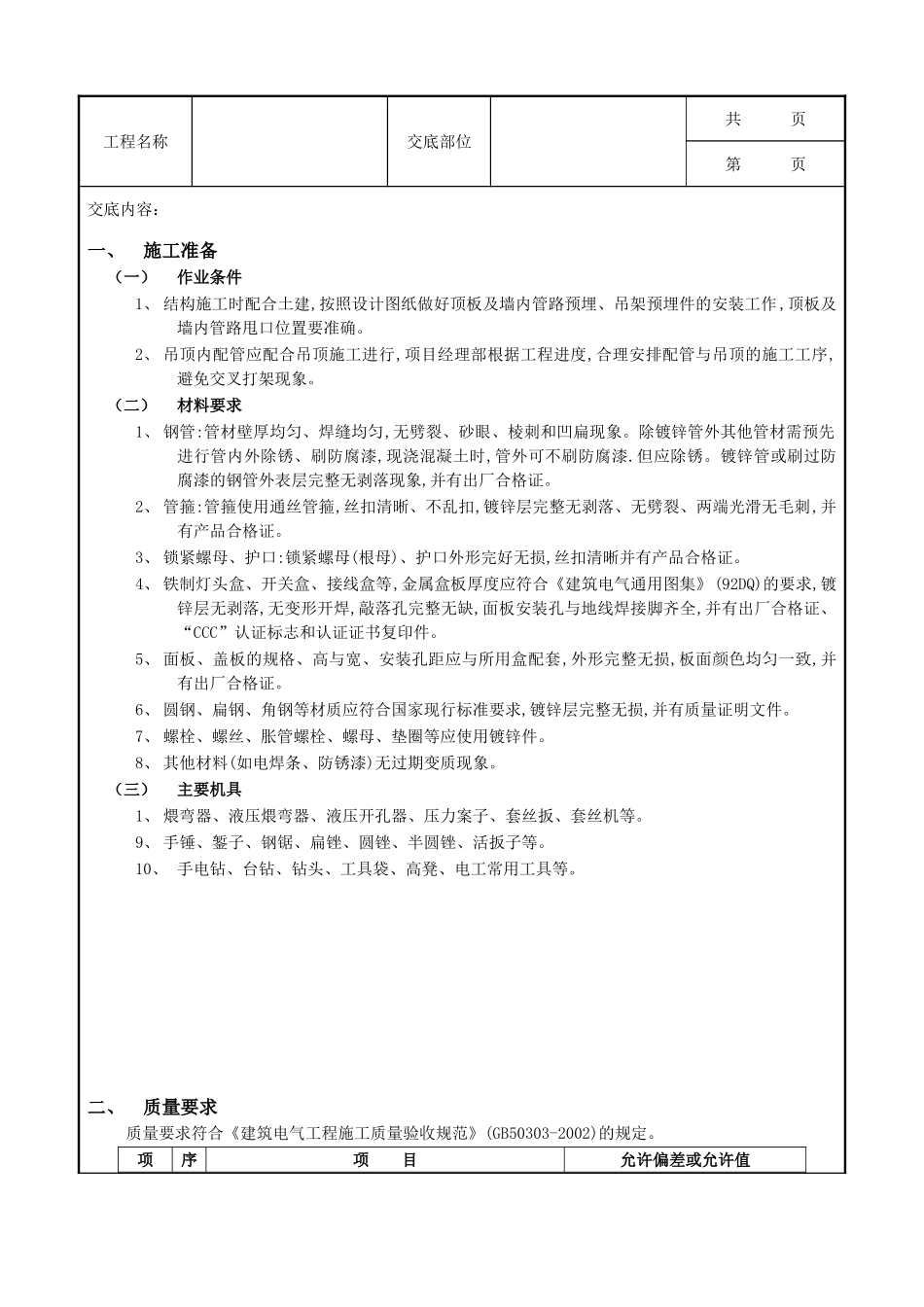 全套建筑工程、安装工程施工技术交底及安全交底-05吊顶内管路敷设工程.doc_第1页
