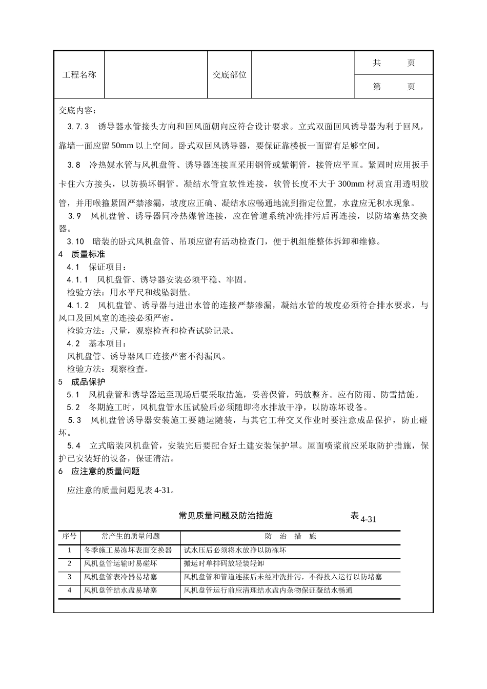 全套建筑工程、安装工程施工技术交底及安全交底-007_风机盘管及诱导器安装工艺.doc_第2页