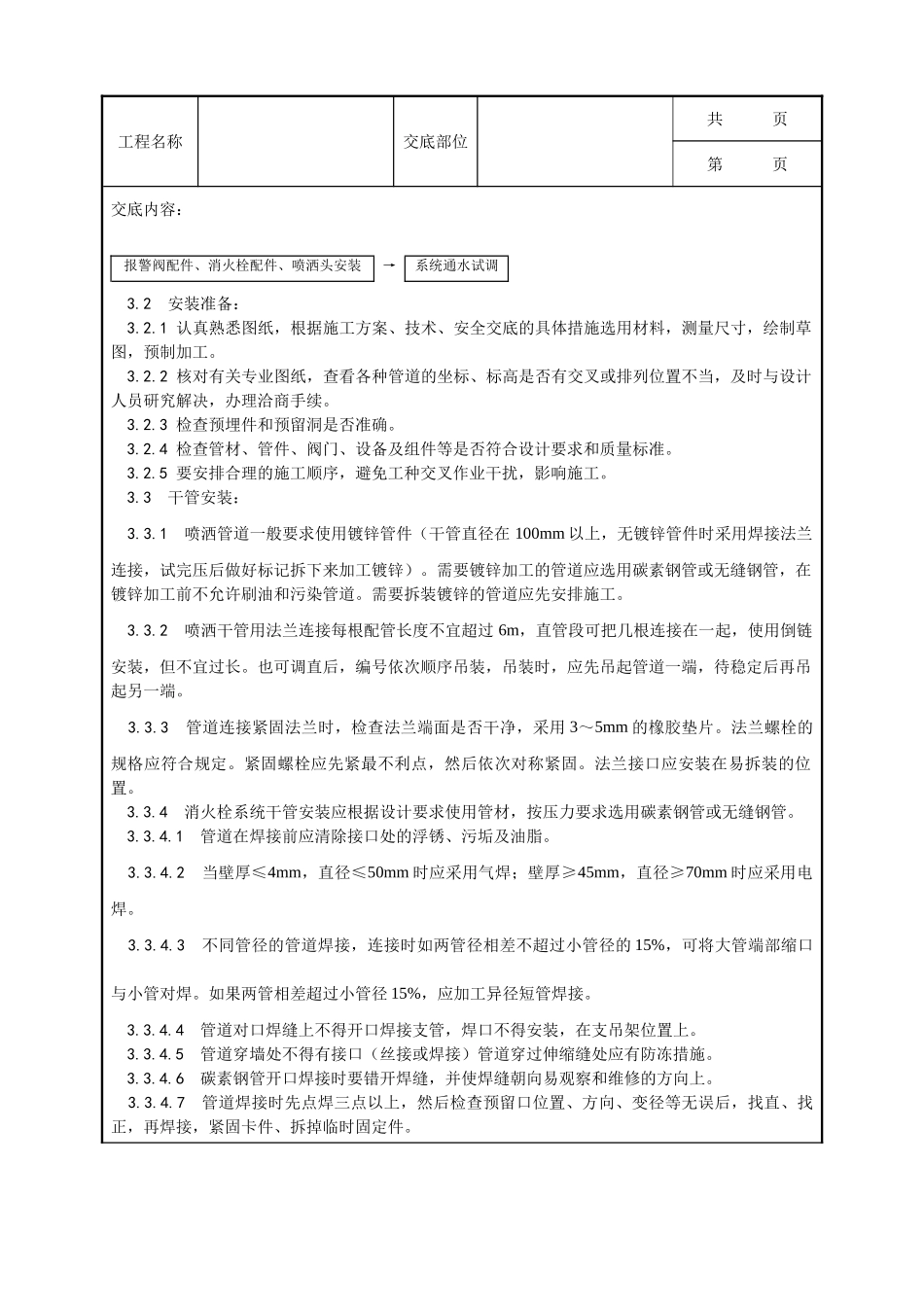 全套建筑工程、安装工程施工技术交底及安全交底-008_室内消防管道及设备安装工艺.doc_第2页