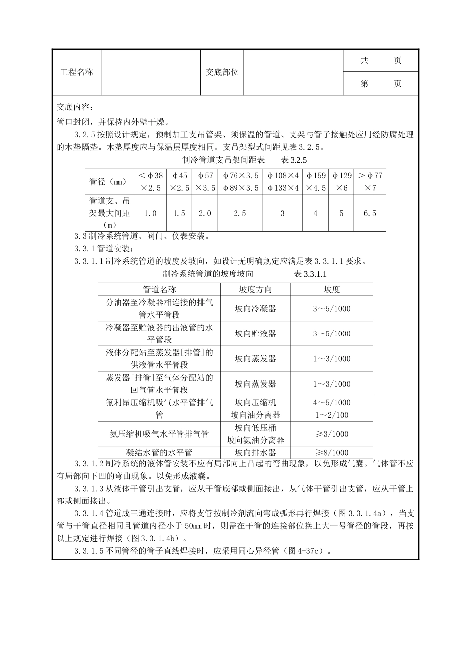 全套建筑工程、安装工程施工技术交底及安全交底-08 制冷管道安装质量管理.doc_第2页