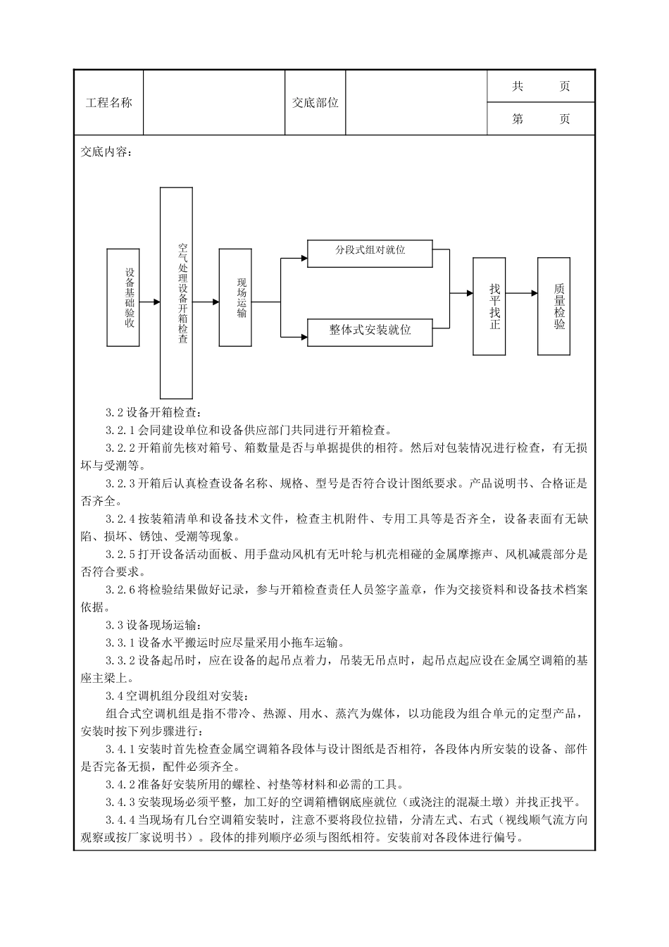 全套建筑工程、安装工程施工技术交底及安全交底-12 空气处理室安装质量管理.doc_第2页