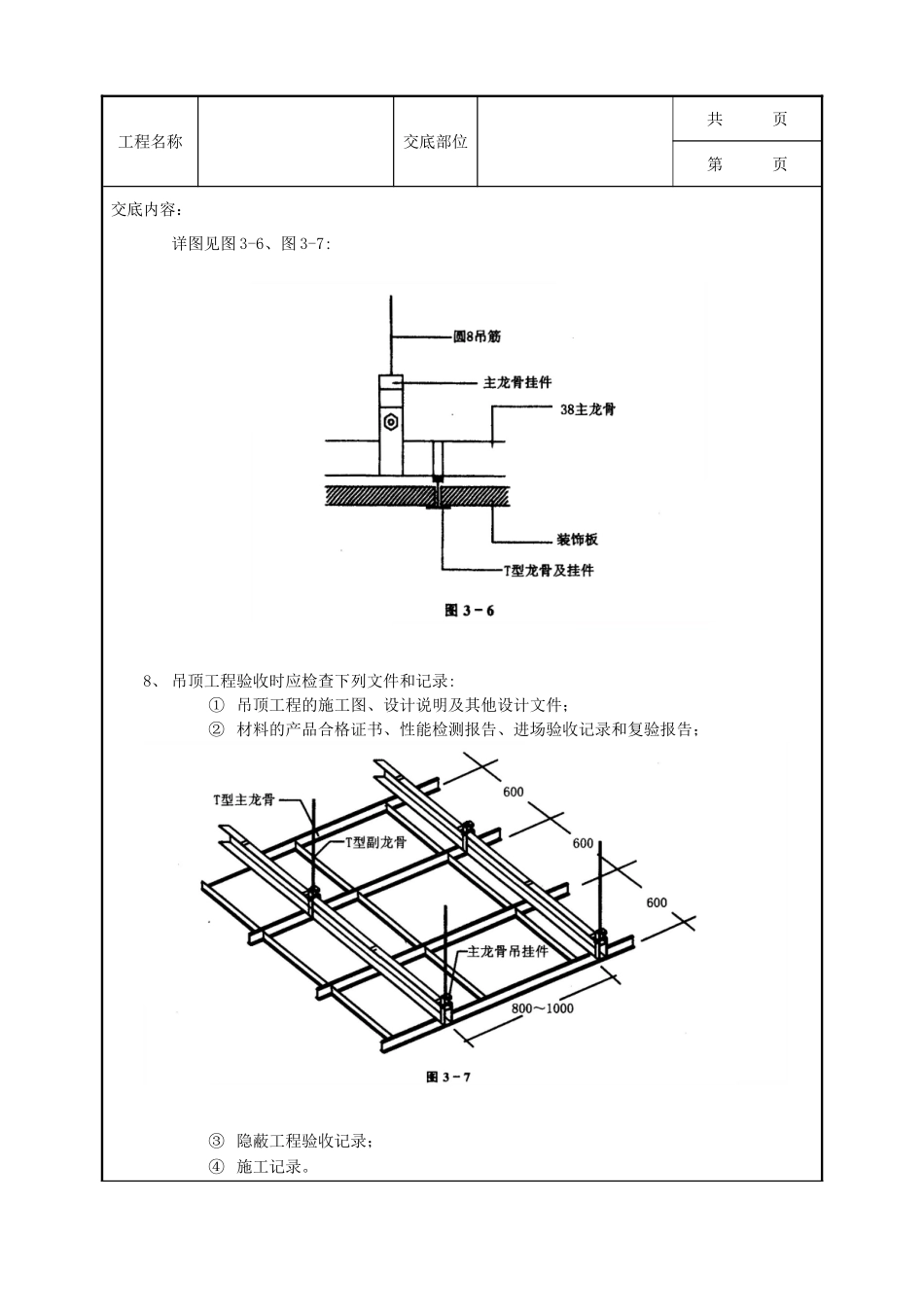 全套建筑工程、安装工程施工技术交底及安全交底-22矿棉板吊顶工程.doc_第2页
