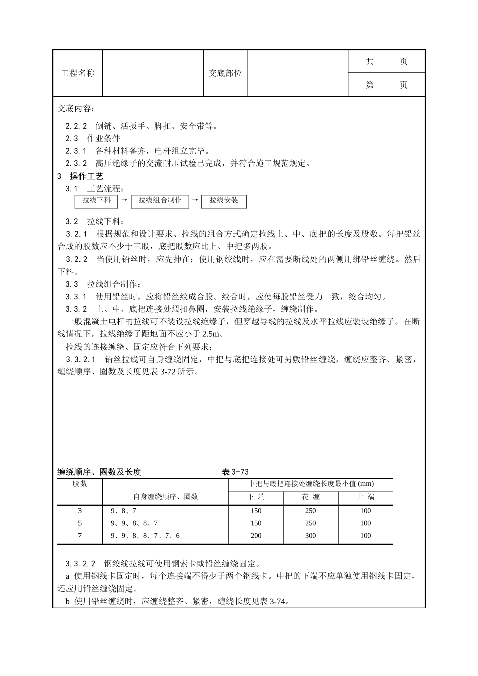 全套建筑工程、安装工程施工技术交底及安全交底-024_架空线路的拉线工艺.doc_第2页