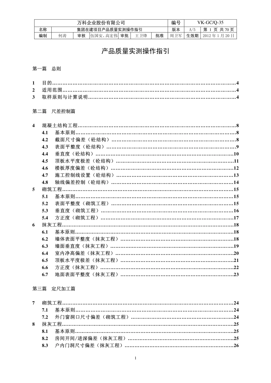 知名地产产品质量实测操作指引70页.pdf_第1页