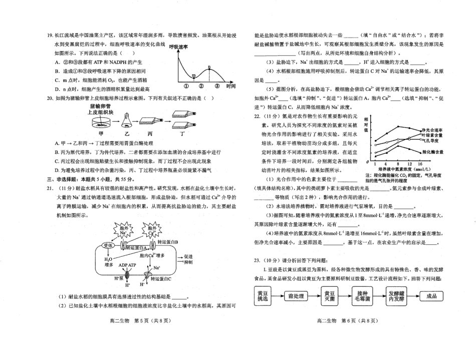 葫芦岛市普通高中2024-2025学年下学期期末考试生物.pdf_第3页