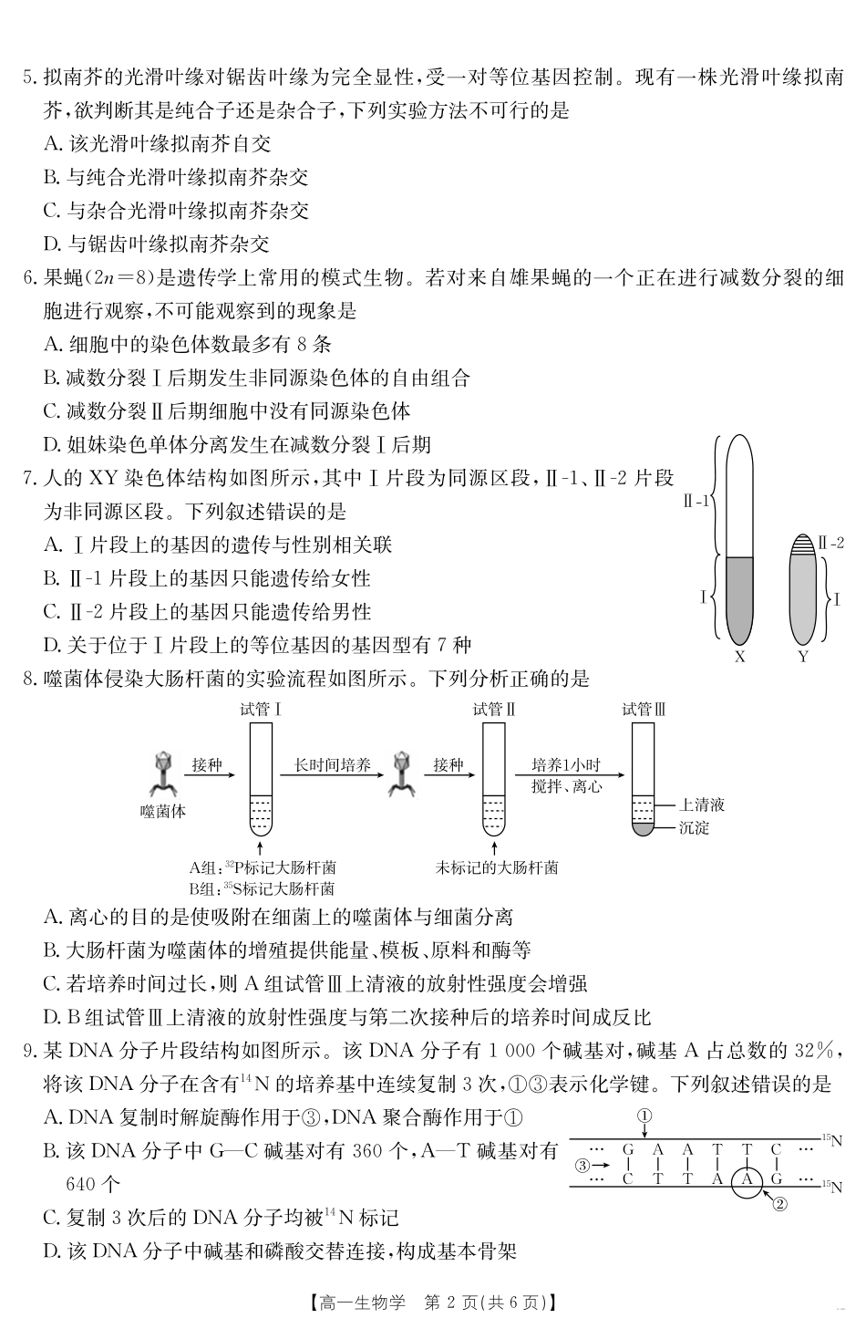 湖南省2024-2025学年高一年级下学期7月期末考试生物学.pdf_第2页