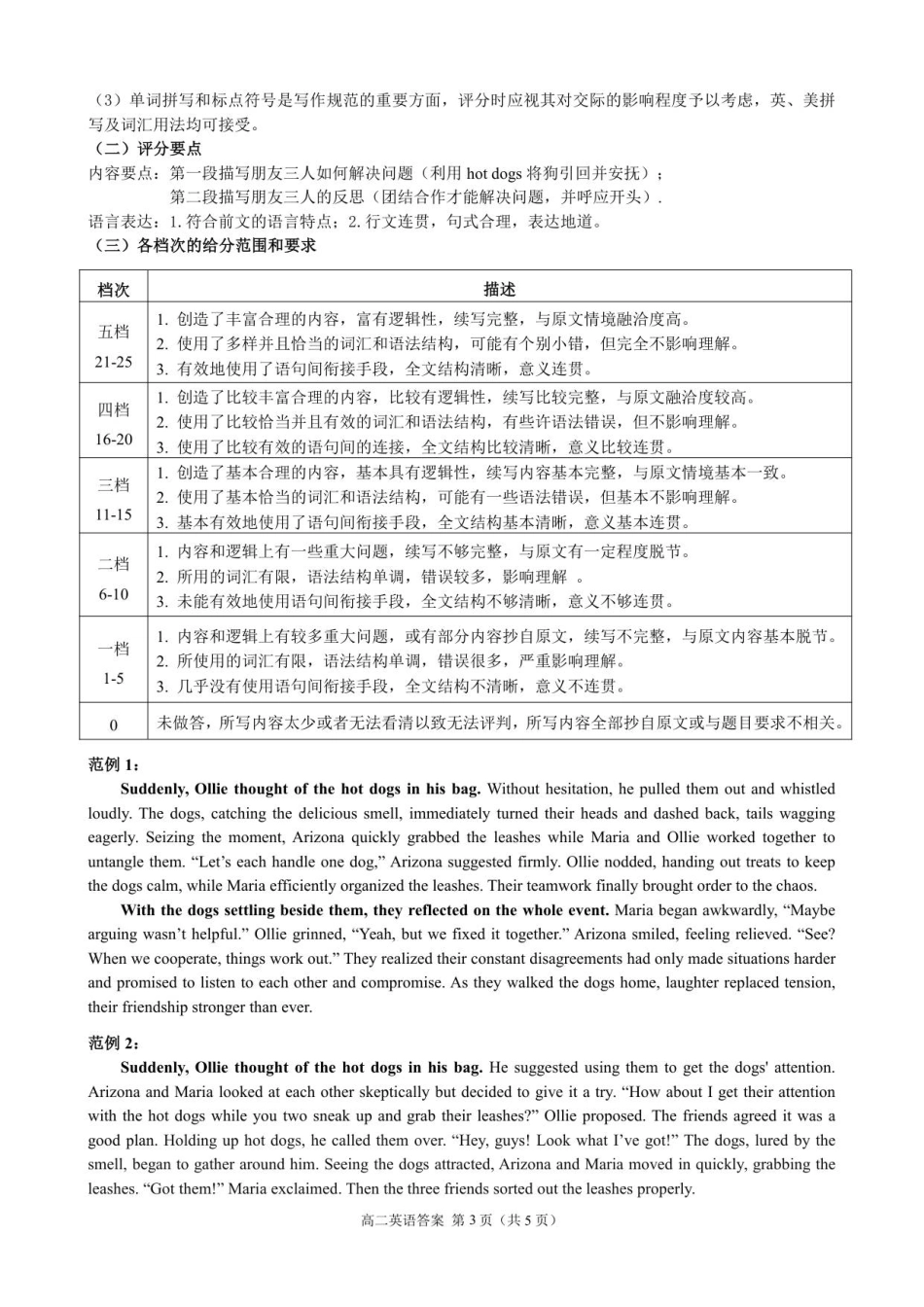山东省威海市2024-2025学年高二下学期期末考试英语答案.pdf_第3页
