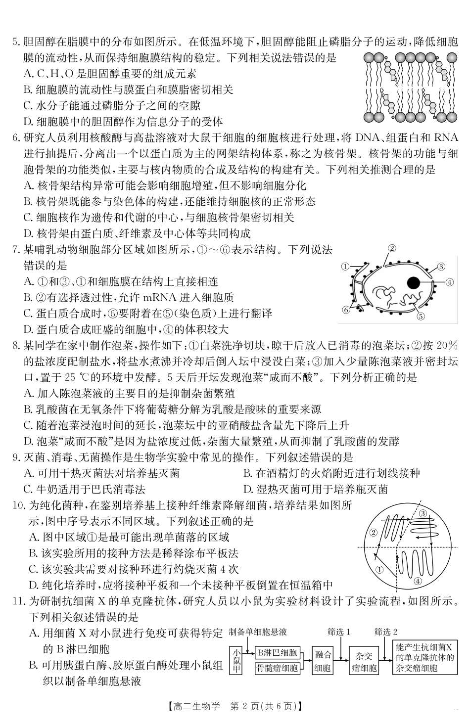 山西省2024-2025学年高二下学期期末考试生物.pdf_第2页