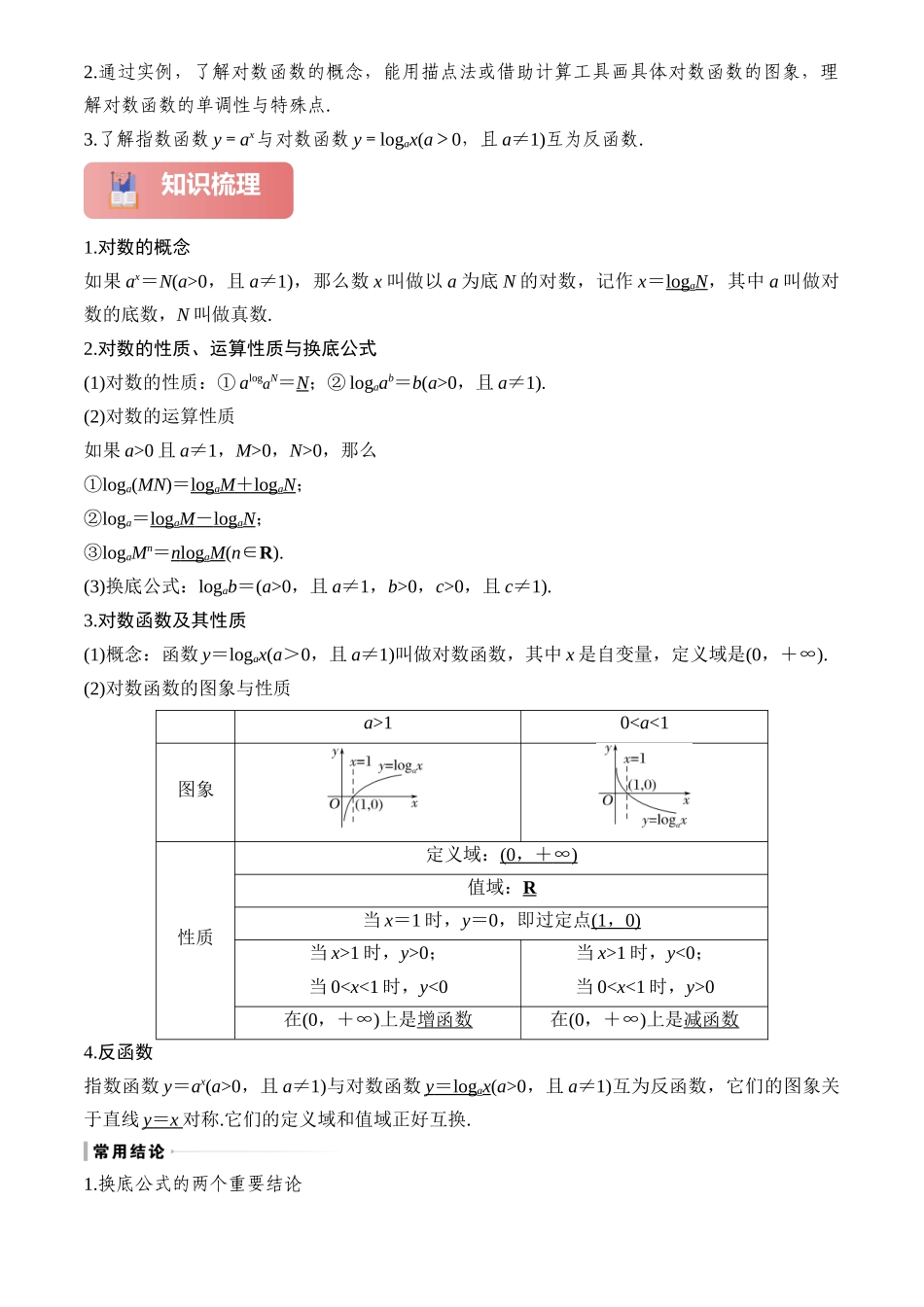 2025年高考数学一轮复习讲义之专题11 对数与对数函数原卷版.docx_第2页