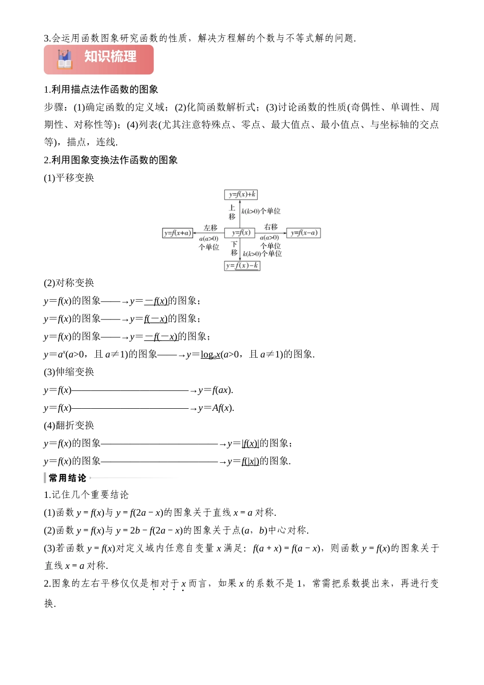 2025年高考数学一轮复习讲义之专题12 函数的图象原卷版.docx_第2页