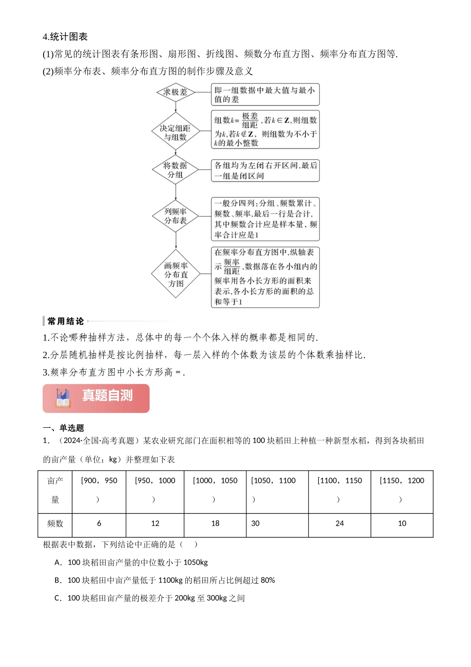 2025年高考数学一轮复习讲义之专题55 随机抽样、统计图表原卷版.docx_第3页