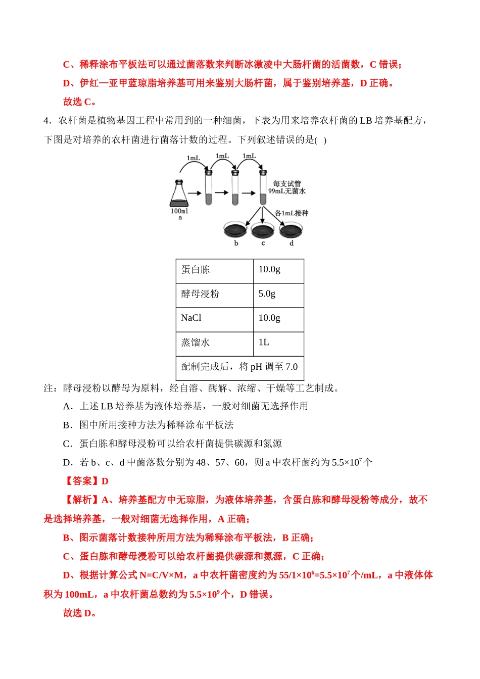 备战2025年高考生物【消灭易错】生物技术与生物工程的科学前沿易错（解析版）（4大题组）.docx_第3页