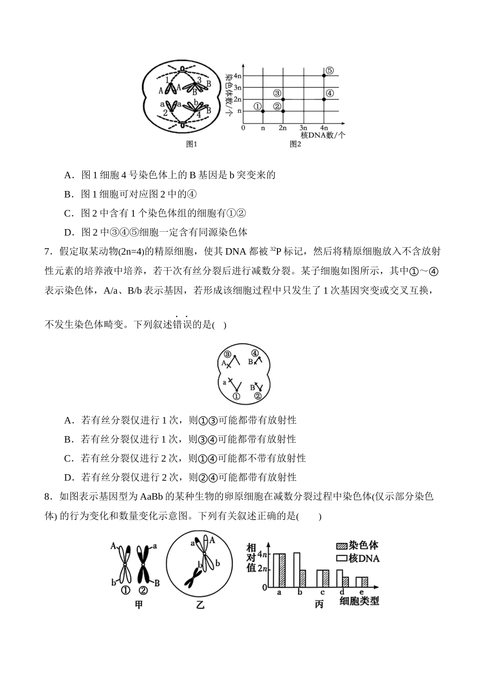 备战2025年高考生物【消灭易错】遗传与变异难点易错（原卷版）（5大题组）.docx_第3页