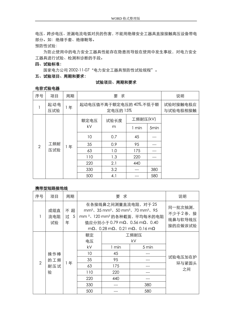电力安全工器具预防性试验方案报告.doc_第3页