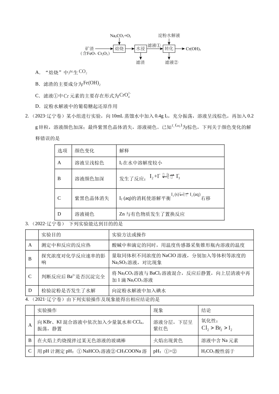 备战高一高二高三高考化学临考题号押题（辽宁、黑龙江、吉林专用）押选择题 化学工艺流程、实验设计与评价、离子方程式正误判断（原卷版）.docx_第2页