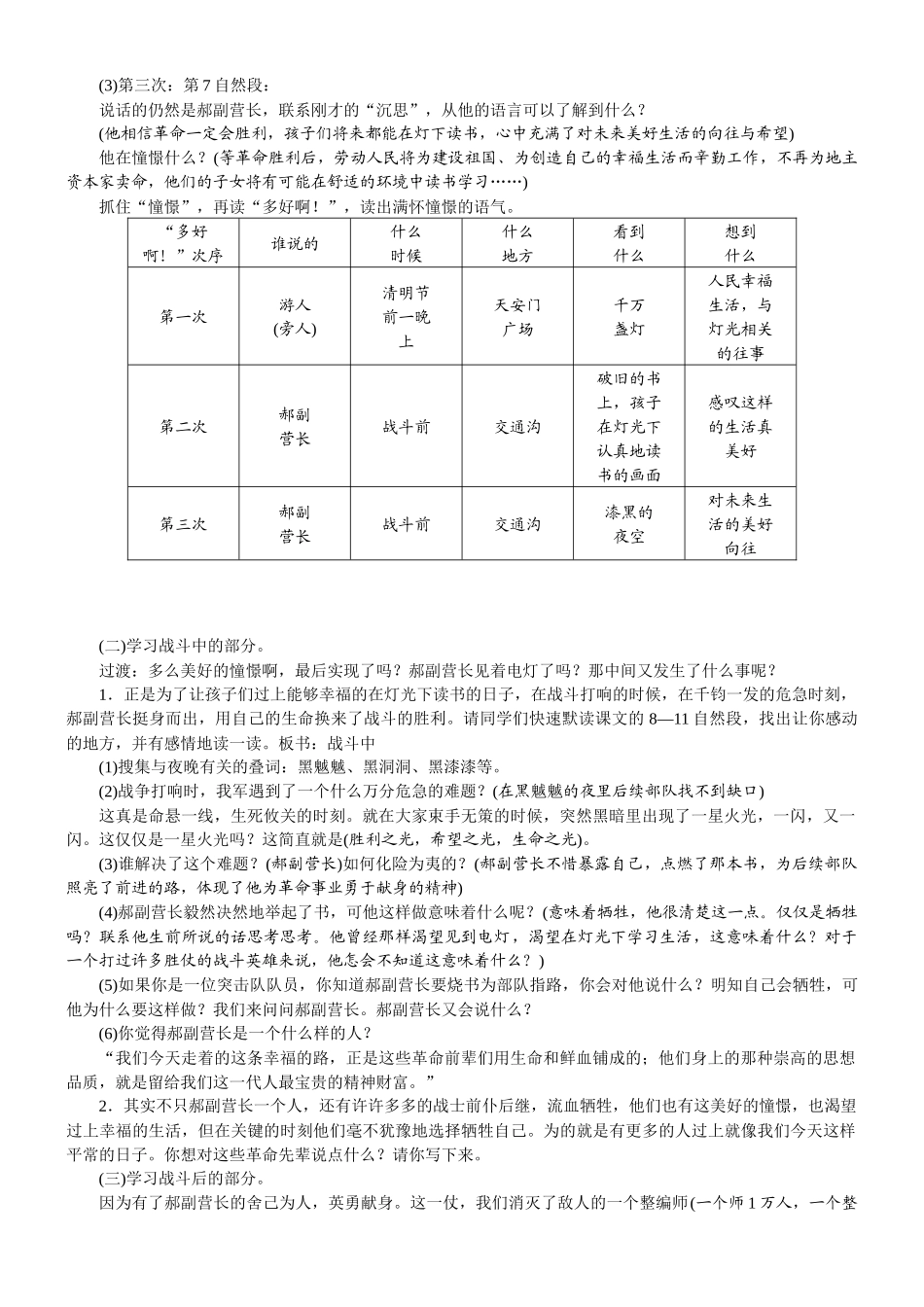 24版人教统编小学六年级上册第二单元8. 灯光 教案.DOCX_第2页