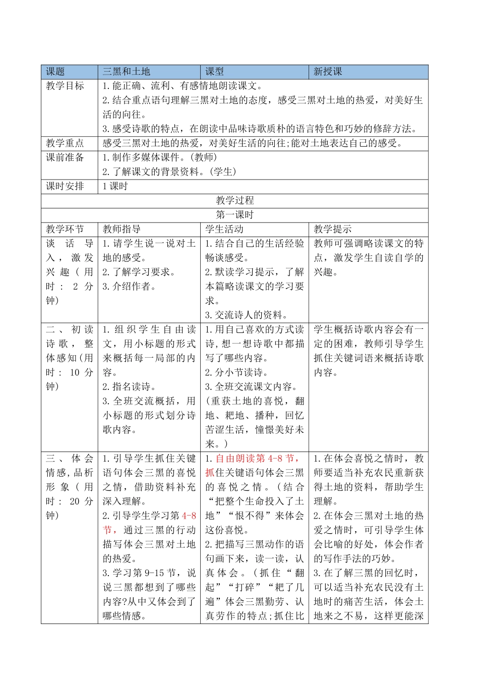 24人教统编版-小学六年级上册第六单元21三黑和土地 导学案.docx_第2页