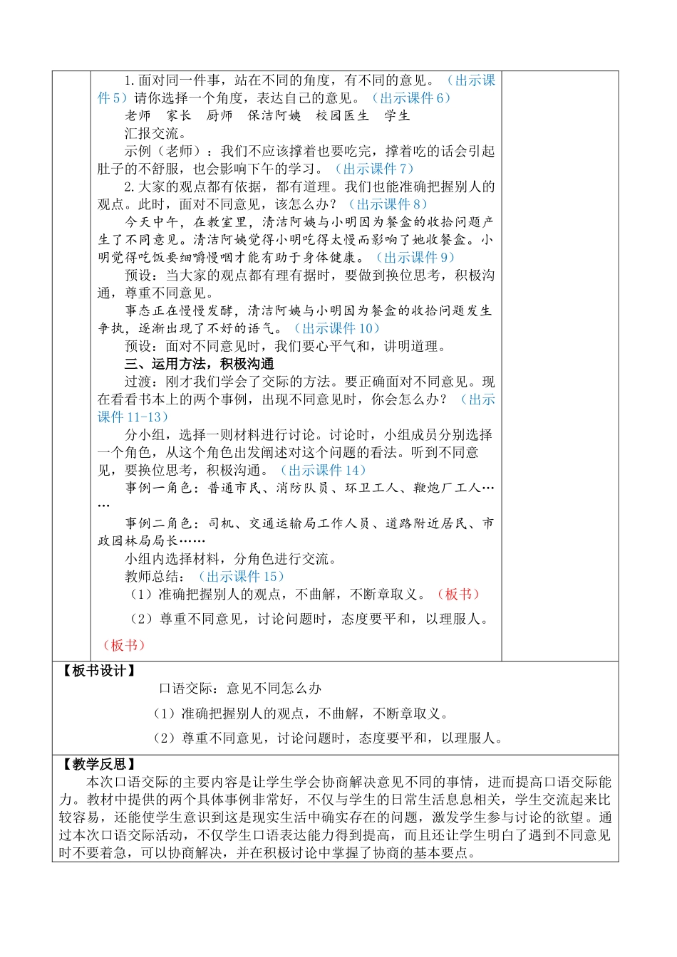 24人教统编版-小学六年级上册第六单元口语交际：意见不同怎么办 教案.doc_第2页