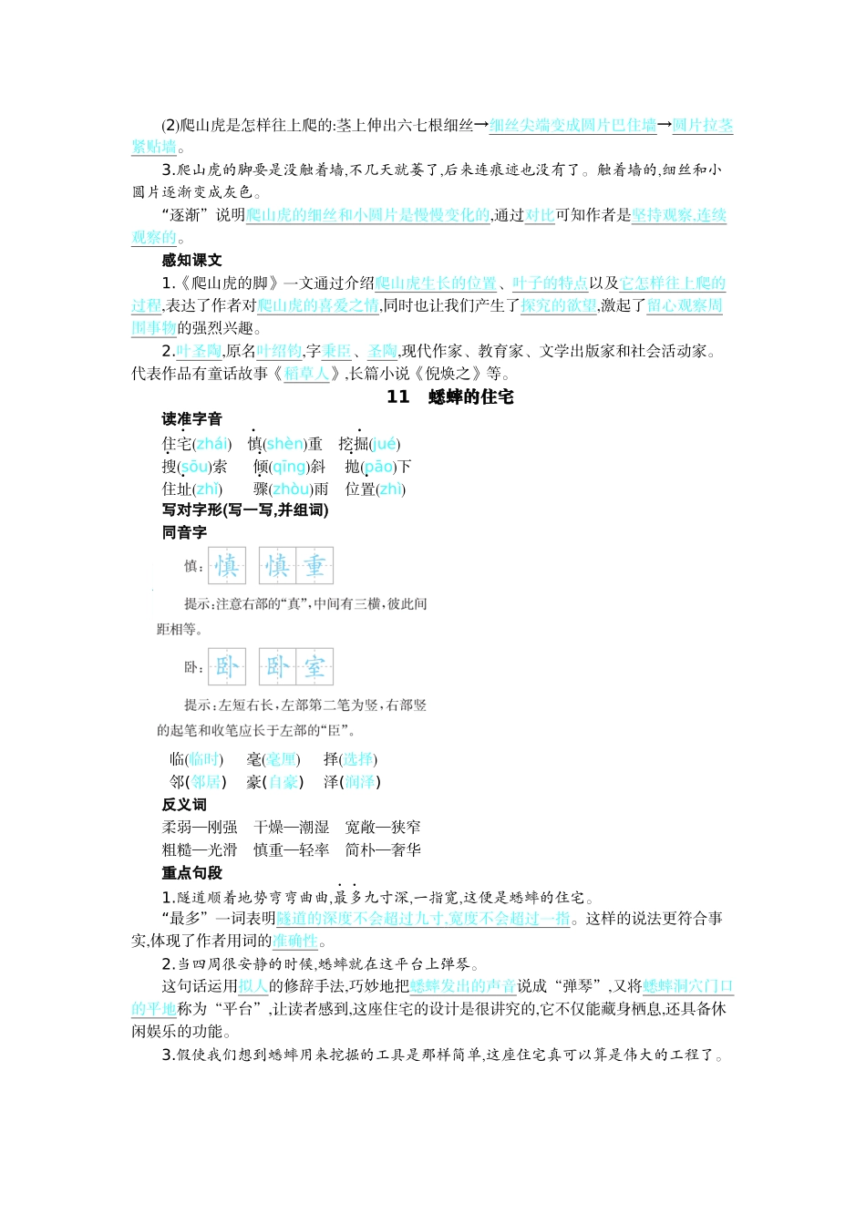 【统编版2025秋新教材】小学语文四年级上册第三单元-第三单元核心考点清单.docx_第3页
