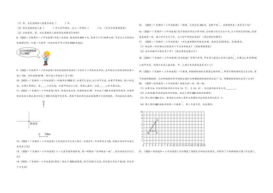 2024-2025小学六年级小升初数学真题特训：解答题100题（一）（附答案）.docx_第2页