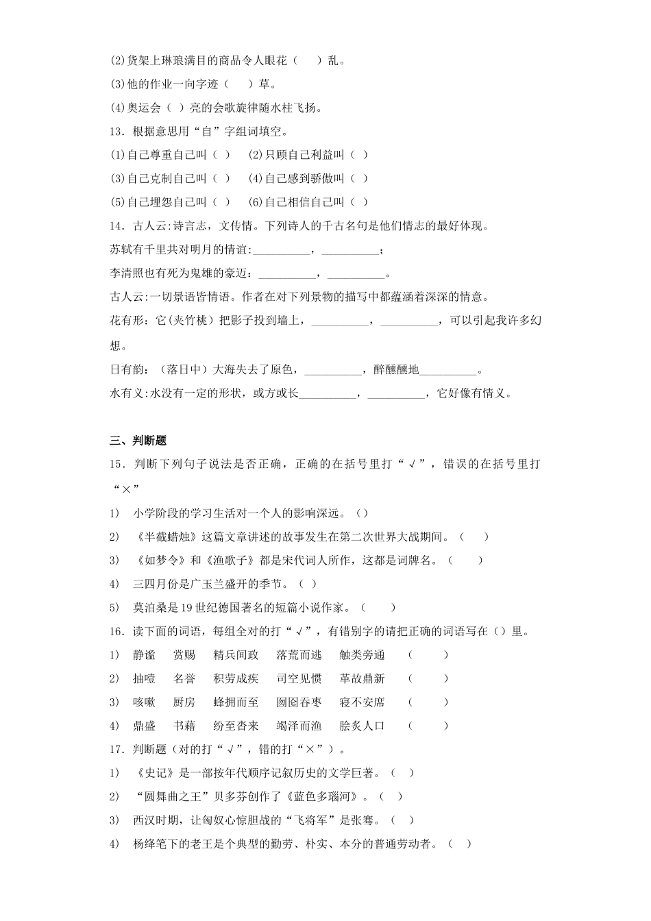 2025六年级小升初语文专项训练-总复习3（22P 详细解析）.docx_第3页