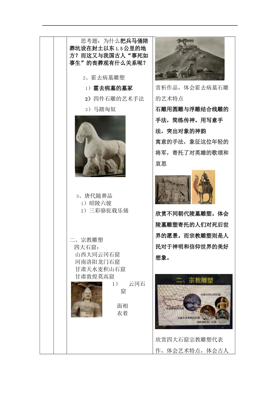 人教版高中高一必修《美术鉴赏》凝神造像——中 传统雕塑教学设计.docx_第3页