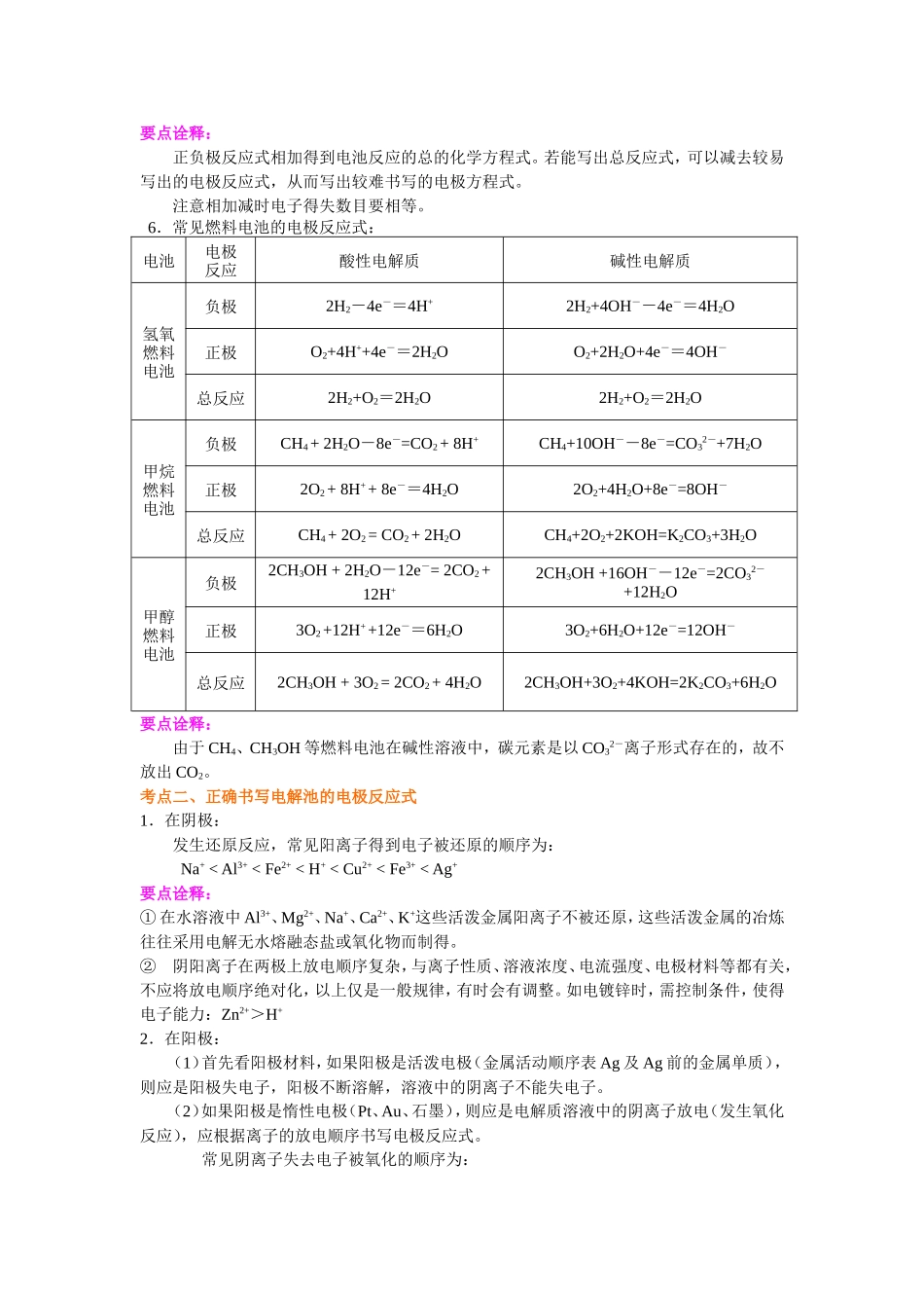 （通用）2026高考化学重难点系列讲义：电极反应式的书写(提高)+巩固练习附解析.doc_第2页