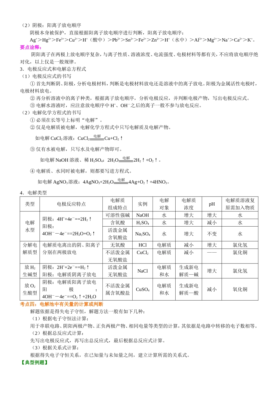 （通用）2026高考化学重难点系列讲义：电解池（一）—电解原理和规律(提高)+巩固练习附解析.doc_第2页