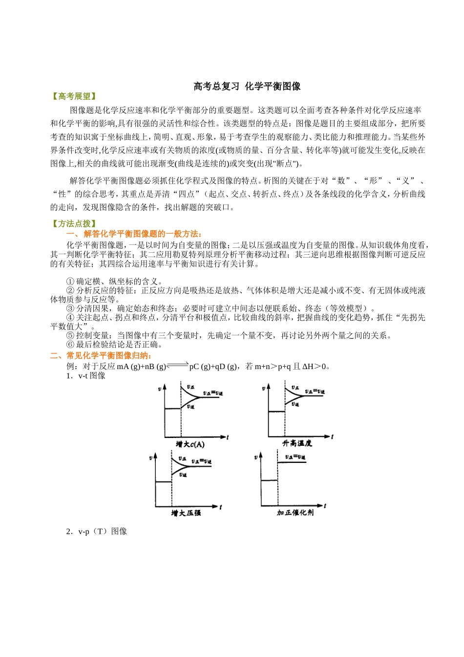 （通用）2026高考化学重难点系列讲义：化学平衡图像(基础)+巩固练习附解析.doc_第1页