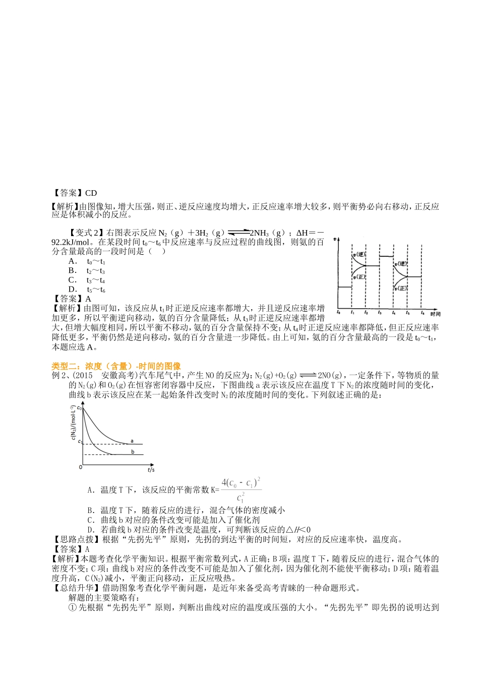 （通用）2026高考化学重难点系列讲义：化学平衡图像(提高)+巩固练习附解析.doc_第3页