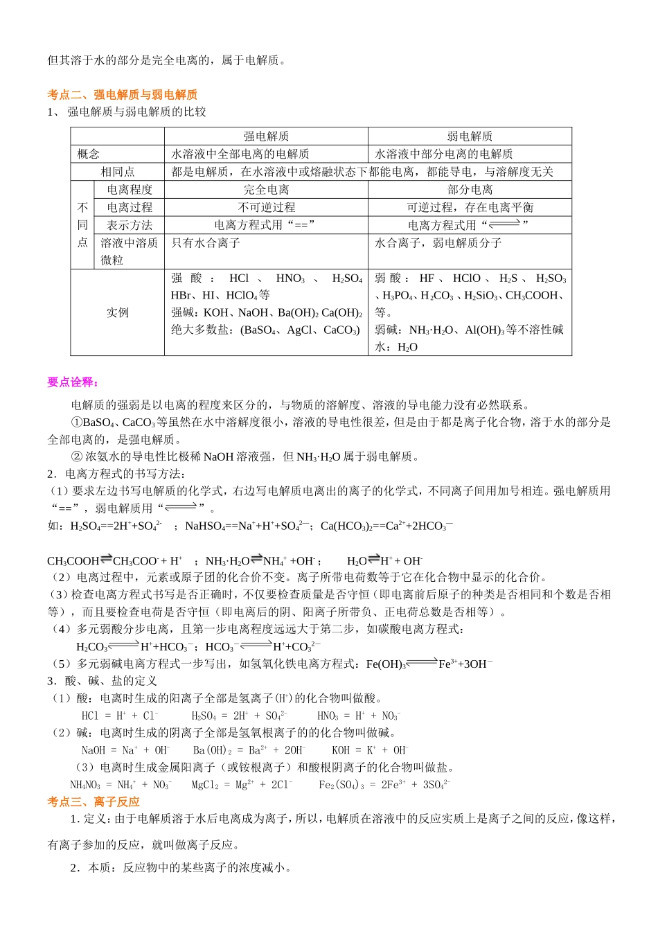 （通用）2026高考化学重难点系列讲义：离子反应(提高)+巩固练习附解析.doc_第2页