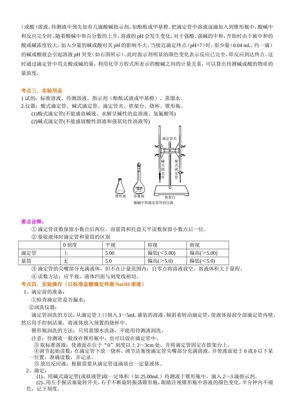 （通用）2026高考化学重难点系列讲义：酸碱中和滴定(基础)+巩固练习附解析.doc_第2页