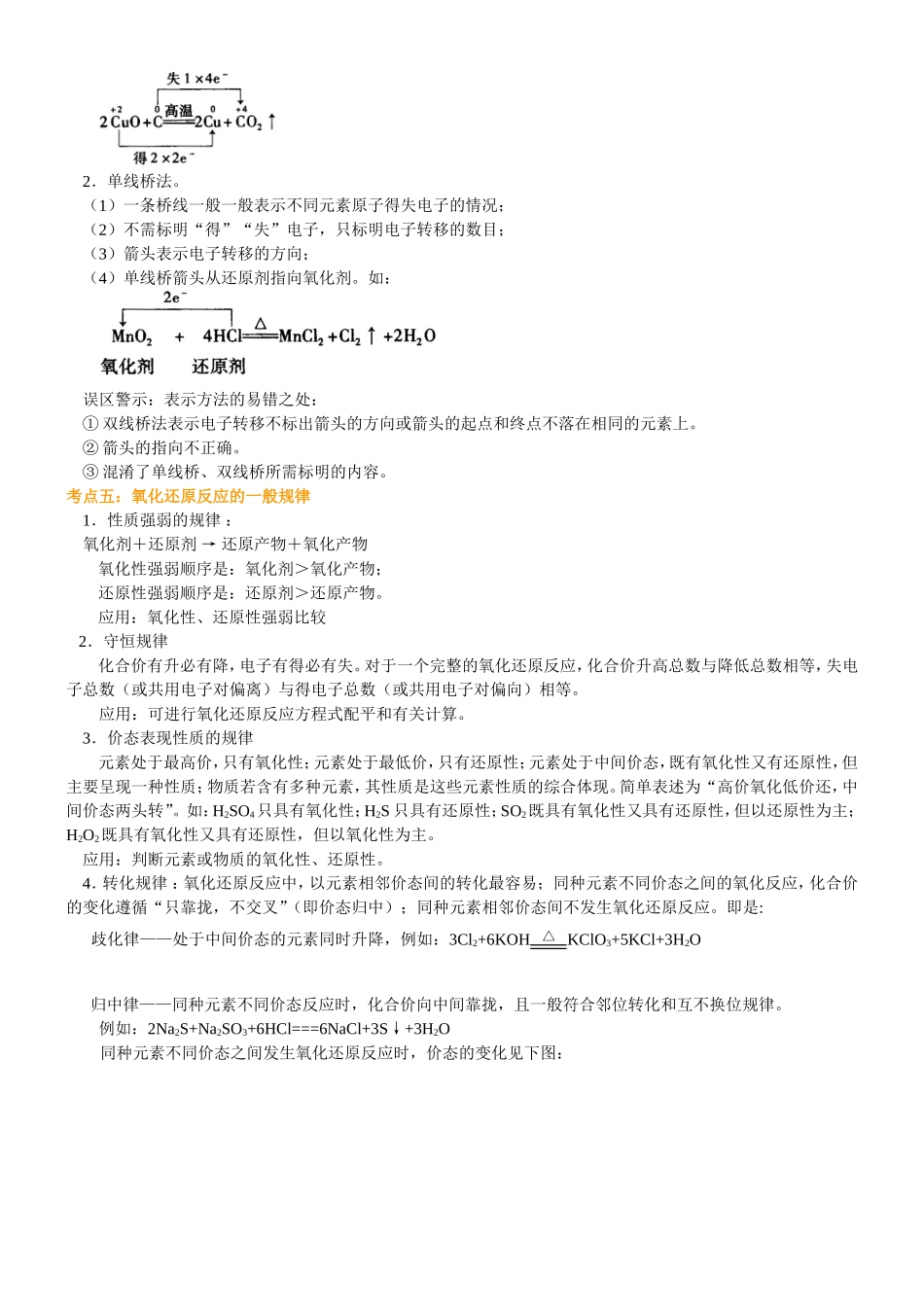 （通用）2026高考化学重难点系列讲义：氧化还原反应的基本概念和规律(基础)+巩固练习附解析.doc_第3页