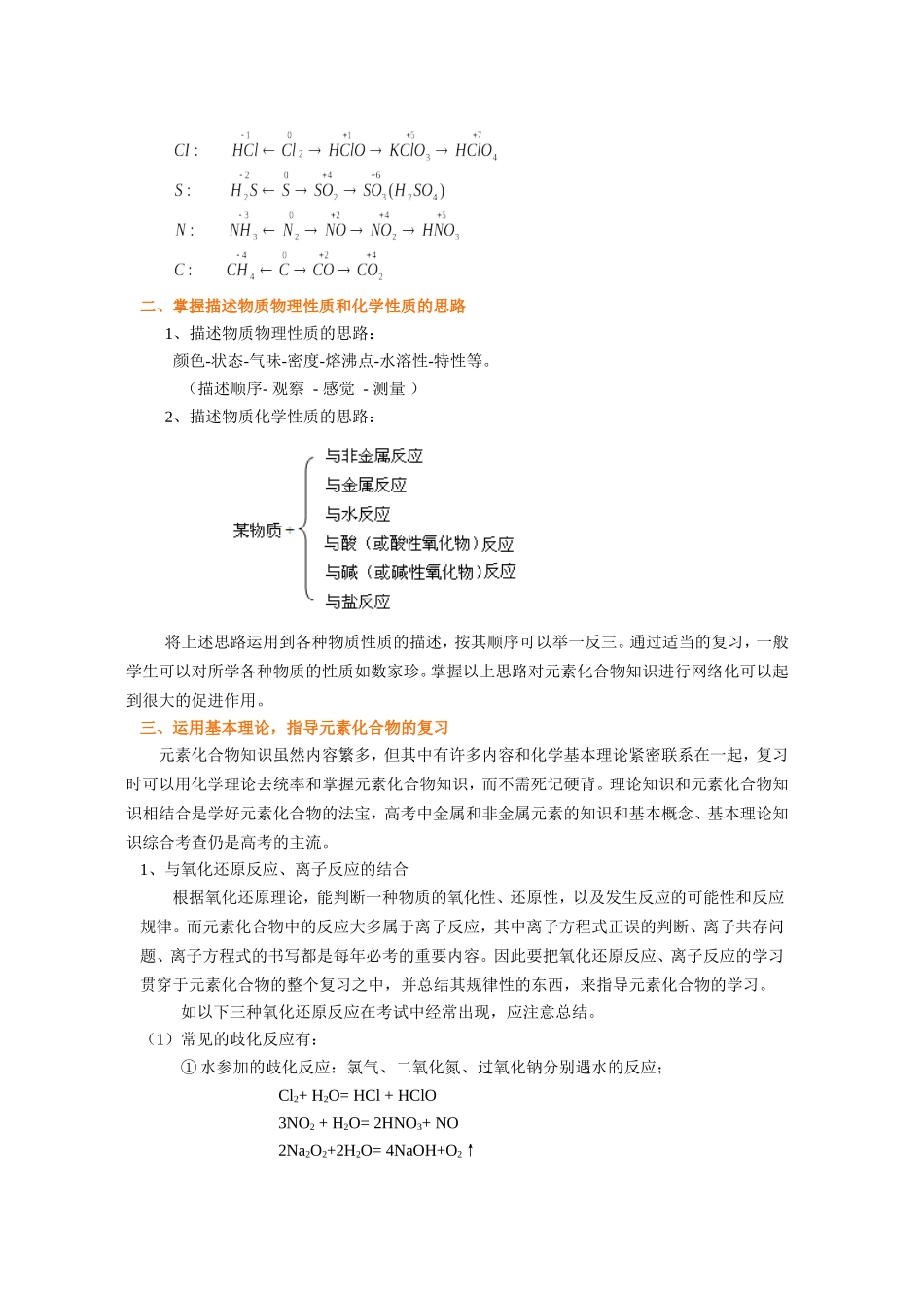 （通用）2026高考化学重难点系列讲义：元素化合物的最佳复习方法+巩固练习附解析.doc_第2页