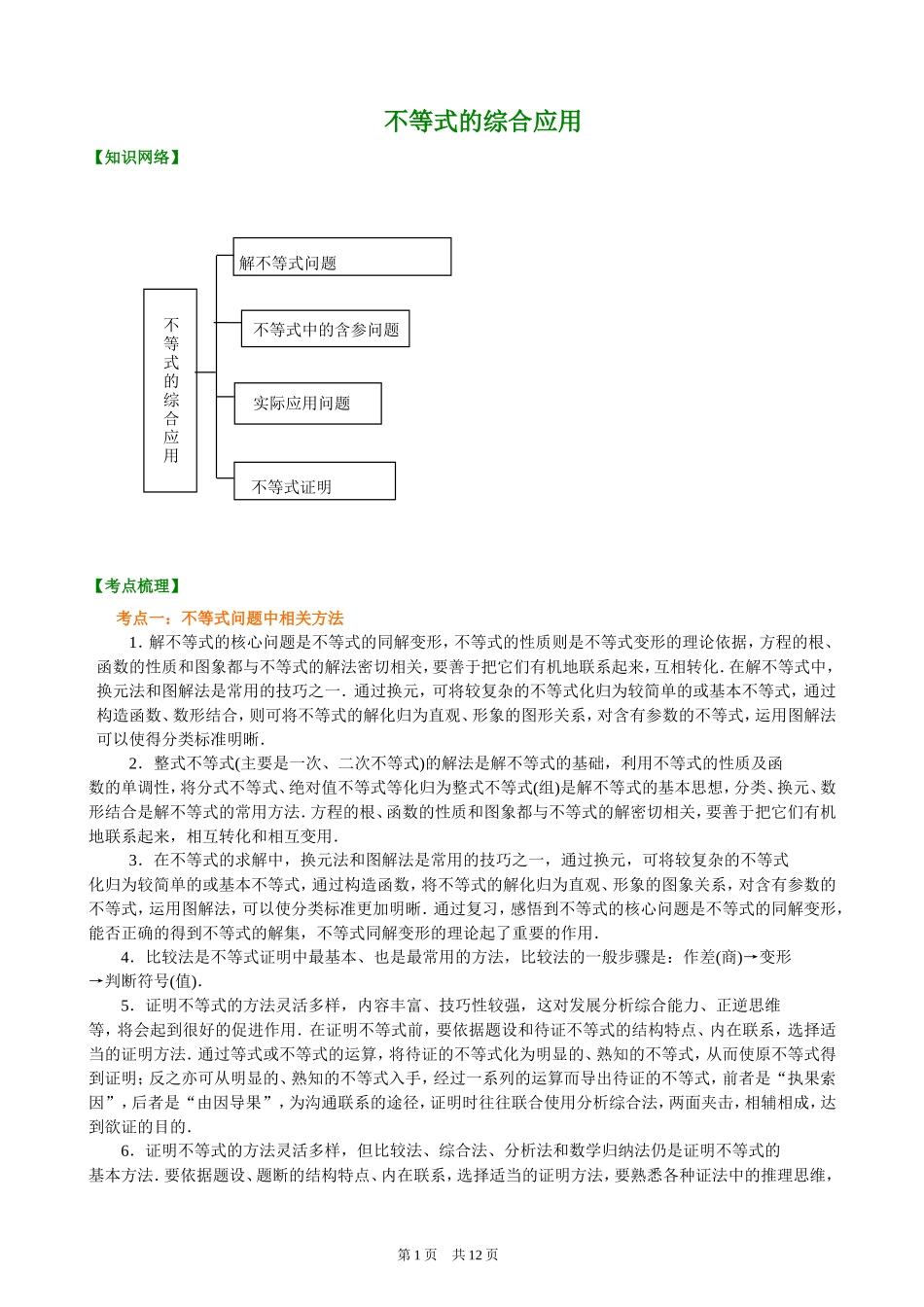 （通用）2026高考数学重难点讲练－不等式的综合应用(基础)+巩固练习（附解析）.doc_第1页