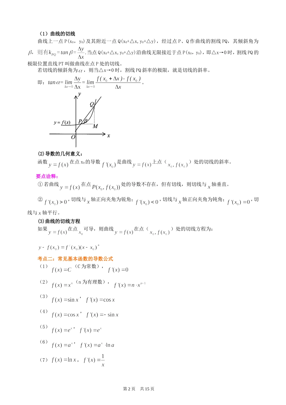 （通用）2026高考数学重难点讲练－导数的概念和运算+巩固练习（附解析）.doc_第2页