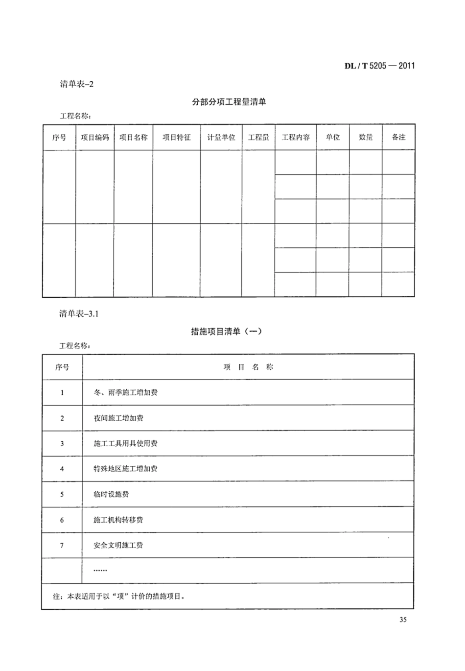 DLT 5205-2011 电力建设工程工程量清单计价规范 输电线路工程_41-60.pdf_第3页