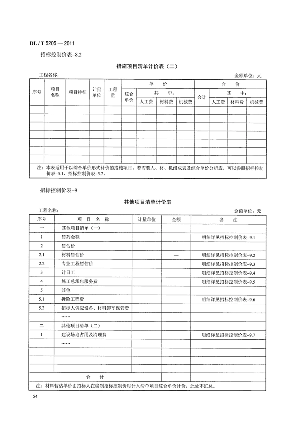 DLT 5205-2011 电力建设工程工程量清单计价规范 输电线路工程_61-80.pdf_第2页