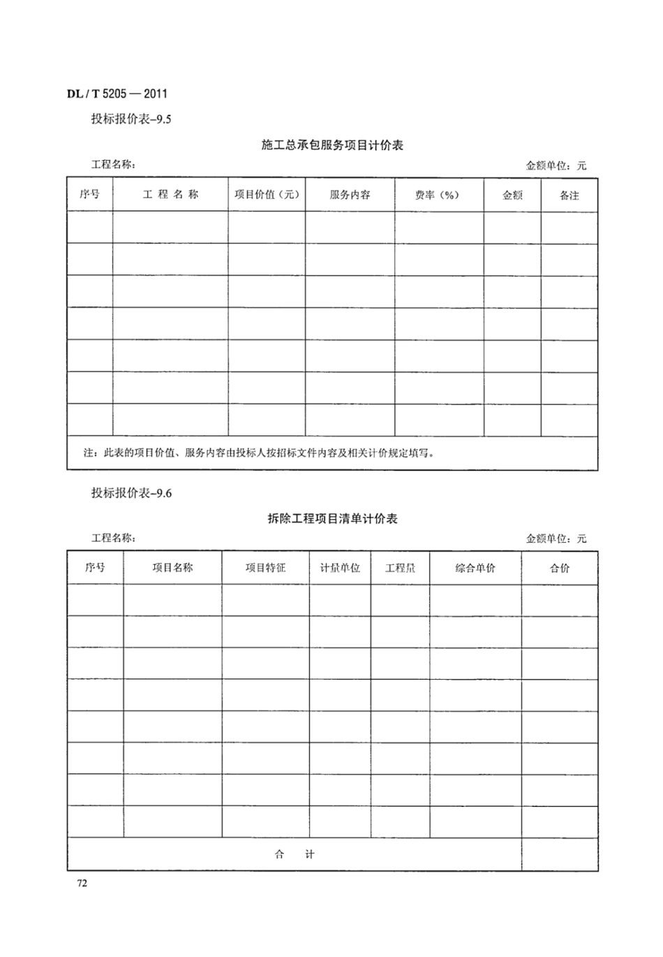 DLT 5205-2011 电力建设工程工程量清单计价规范 输电线路工程_78-84.pdf_第3页