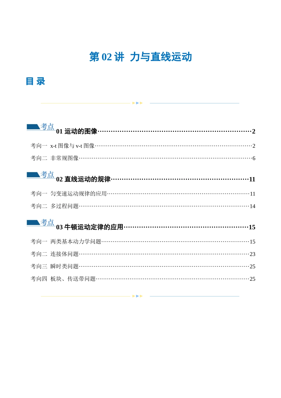 2024年高考物理二轮复习讲练测（新教材新高考）-专题02 力与直线运动（练习）（解析版）.docx_第1页