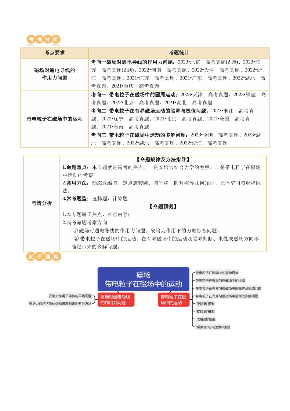 2024年高考物理二轮复习讲练测（新教材新高考）-专题10 磁场 带电粒子在磁场中的运动（讲义）（原卷版）.docx_第2页
