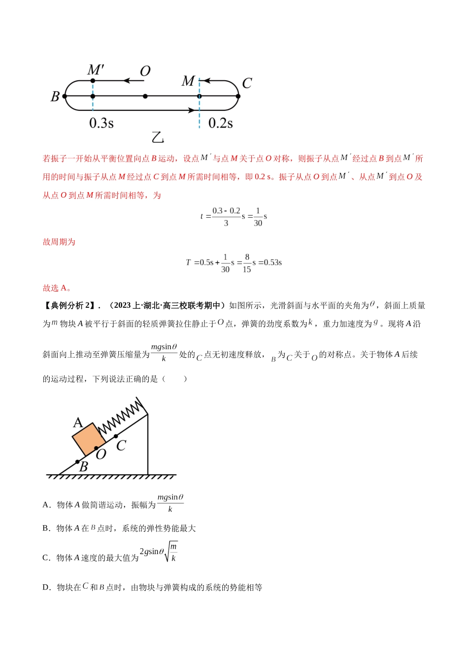 2024年高考物理二轮热点题型归纳与变式演练（新高考通用）-专题09机械振动机械波（解析版）.docx_第2页
