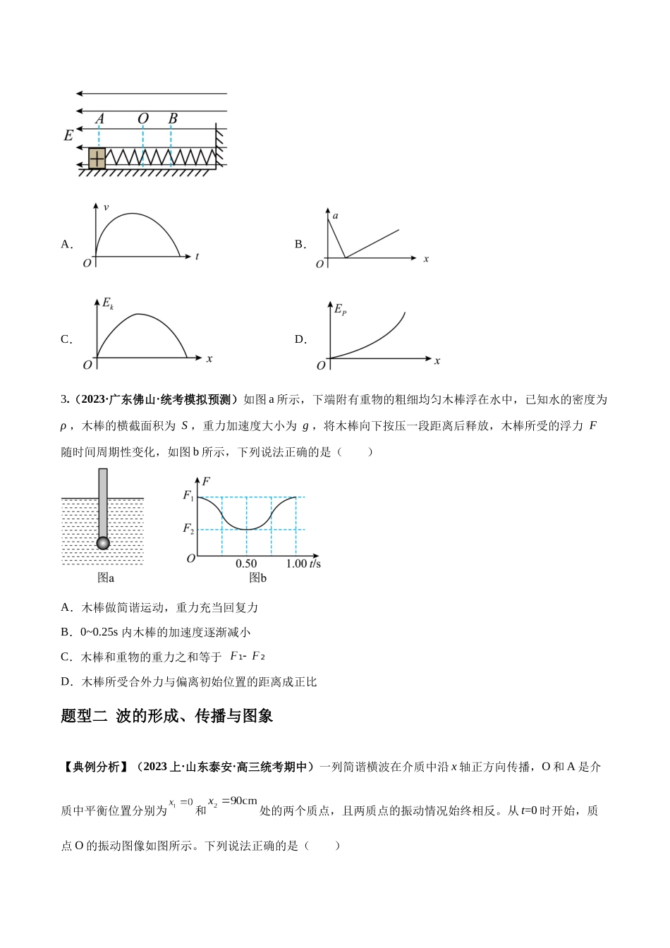 2024年高考物理二轮热点题型归纳与变式演练（新高考通用）-专题09机械振动机械波（原卷版）.docx_第3页