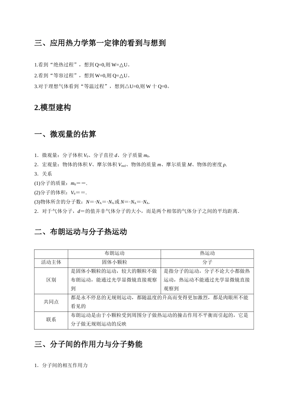 2025届高考物理二轮复习热点题型-选择11 分子动理论 气体固体液体 理想气体与热力学定律（原卷版）.docx_第2页