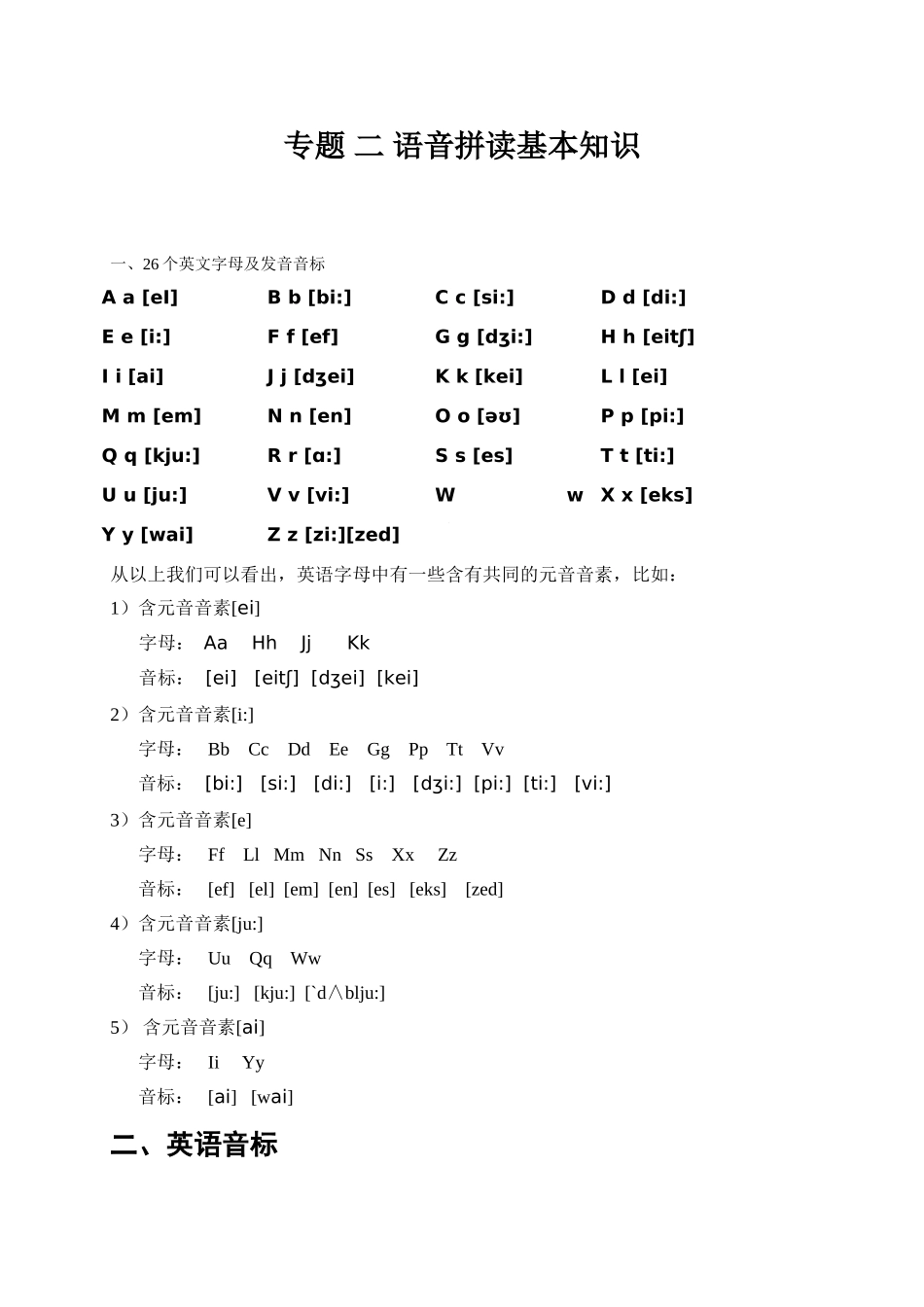 2025年初升高英语完美衔接专题讲与练-02 语音拼读基本知识.doc_第1页