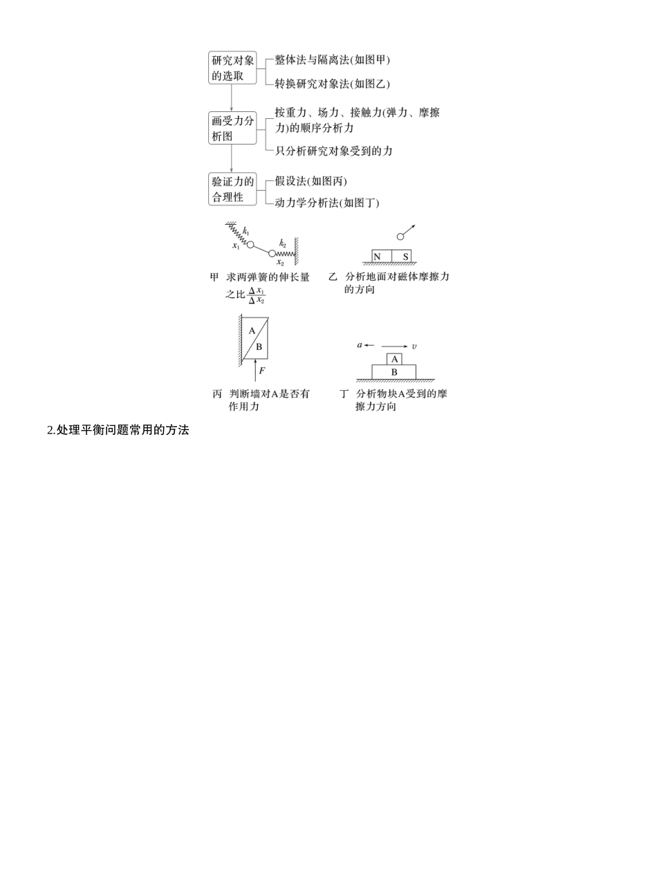 2025年高考物理大二轮-第一篇　专题一　第1讲　力与物体的平衡 .docx_第2页