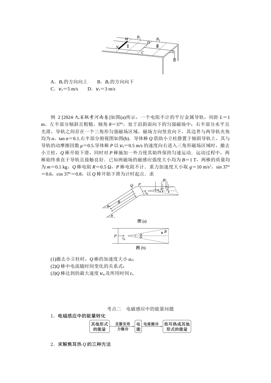 2025年高考物理二轮复习导学案：专题强化十二电磁感应中的动力学、能量和动量问题.docx_第2页