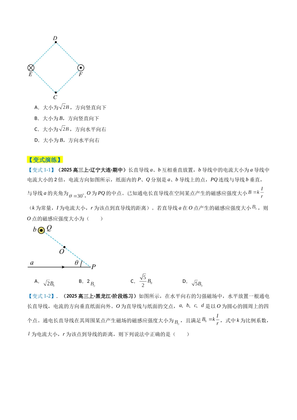 2025年高考物理二轮热点题型归纳与变式演练（新高考通用）-专题05  磁场（原卷版）.docx_第3页