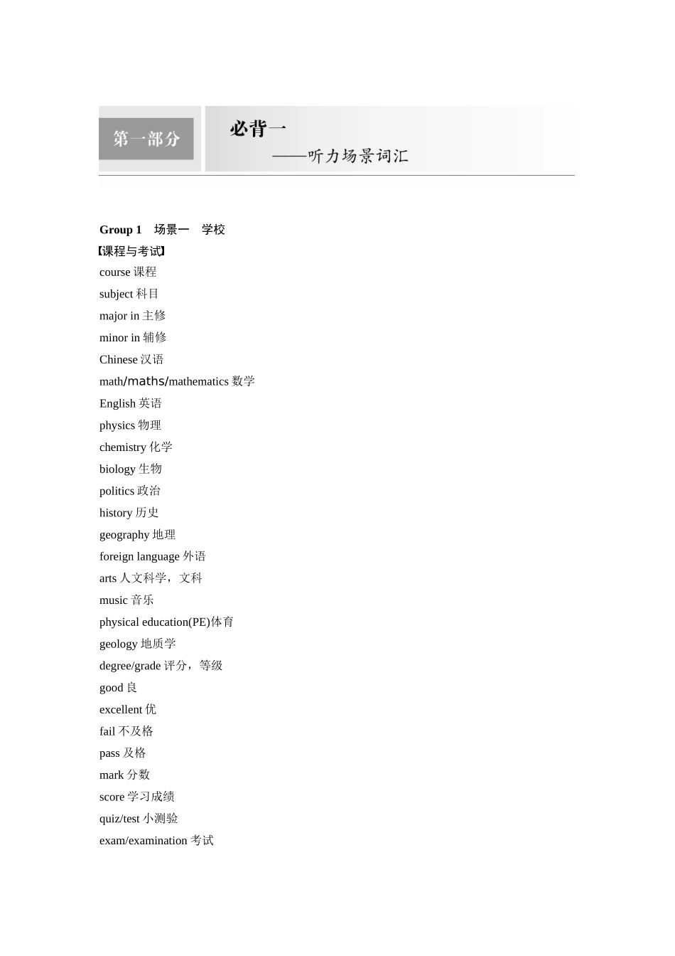 2025年高考英语大二轮-第一部分　必背一——听力场景词汇(1).docx_第1页