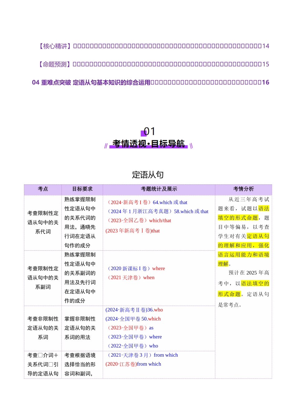 2025年高考英语二轮复习课件+讲义+练习-专题09 定语从句（讲义）（解析版）.docx_第2页